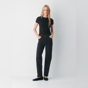 Denim Forum The Arlo High Rise Black Straight Leg Jeans